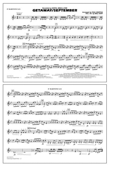 Getaway September Arr Paul Murtha Eb Baritone Sax Sheet Music