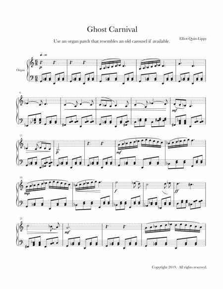 Free Sheet Music Ghost Carnival