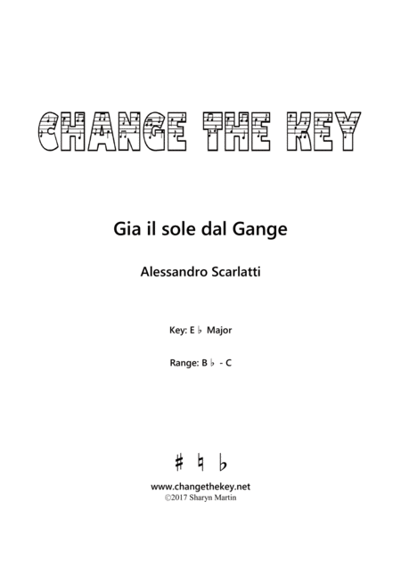 Free Sheet Music Gia Il Sole Dal Gange Eb Major