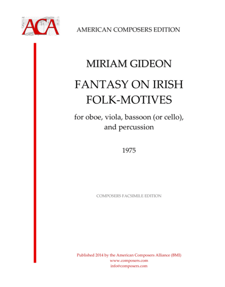 Gideon Fantasy On Irish Folk Motives Sheet Music