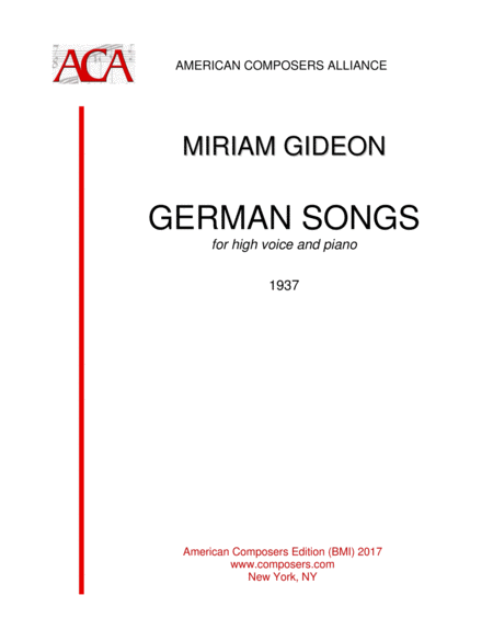 Gideon German Songs High Voice Sheet Music