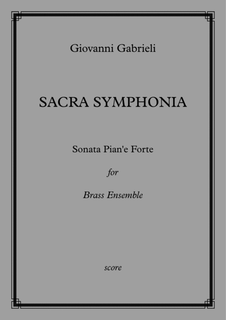 Giovanni Gabrieli Sacra Symphonia For Brass Ensemble Score And Parts Sheet Music