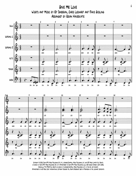 Free Sheet Music Give Me Love