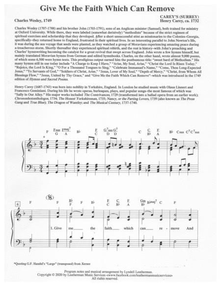 Free Sheet Music Give Me The Faith Which Can Remove