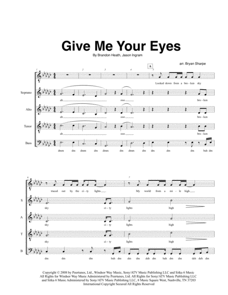 Give Me Your Eyes Sheet Music