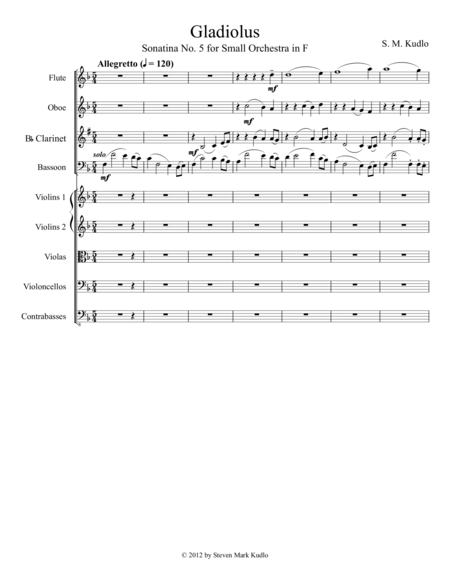 Free Sheet Music Gladiolus