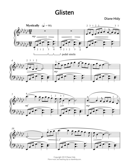 Free Sheet Music Glisten