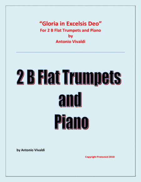 Gloria In Excelsis Deo For 2 Trumpets In B Flat And Piano Sheet Music