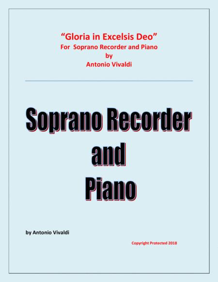 Gloria In Excelsis Deo Soprano Recorder And Piano Advanced Intermediate Chamber Music Sheet Music