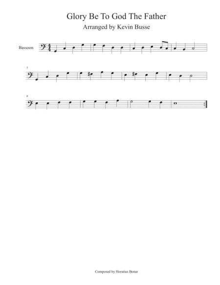 Glory Be To God The Father Easy Key Of C Bassoon Sheet Music