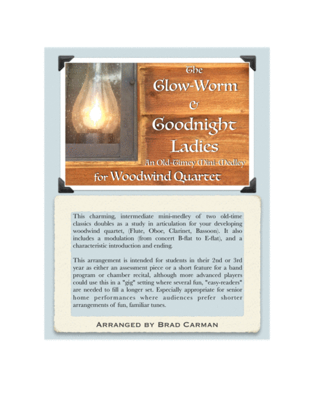 Glow Worm Goodnight Ladies Medley For Woodwind Quartet Sheet Music