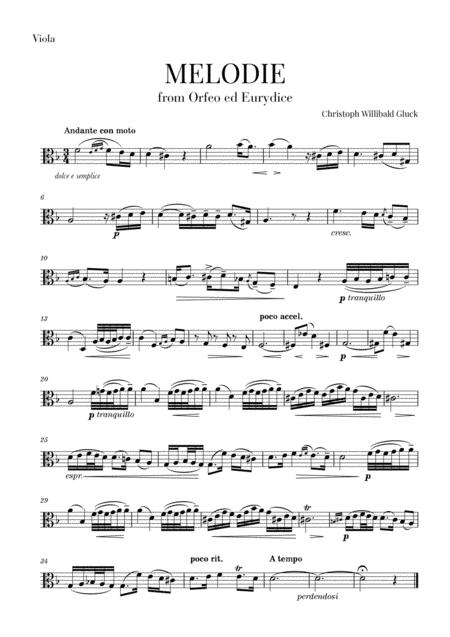 Free Sheet Music Gluck Melodie For Viola