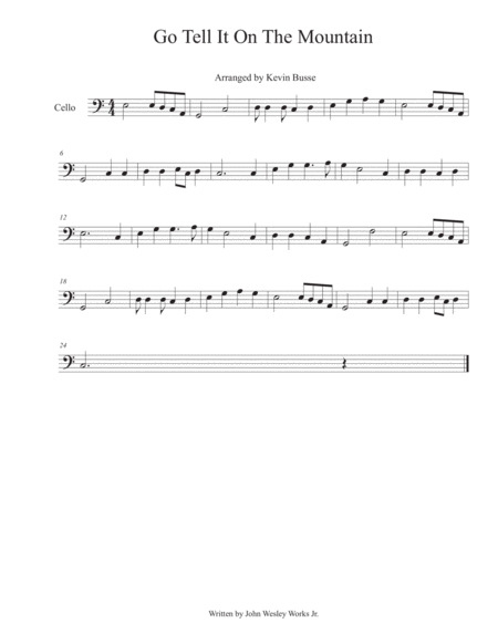 Go Tell It On The Mountain Cello Sheet Music