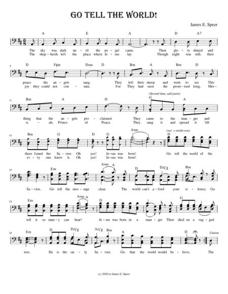 Free Sheet Music Go Tell The World