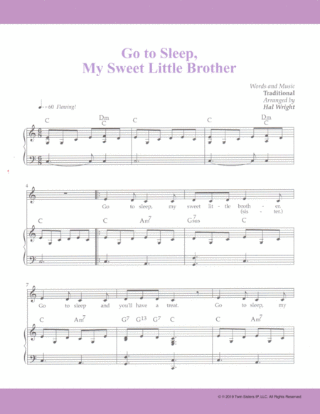 Go To Sleep My Sweet Little Brother Sheet Music