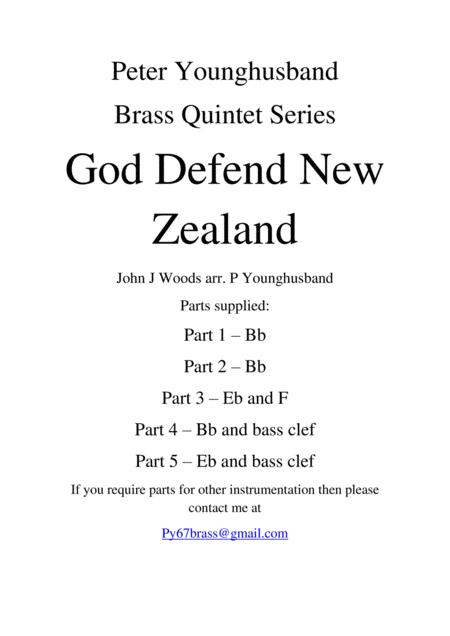 God Defend New Zealand Nz National Anthem Sheet Music