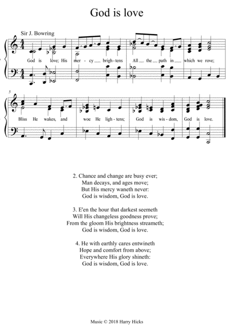 Free Sheet Music God Is Love A New Tune To A Wonderful Old Hymn