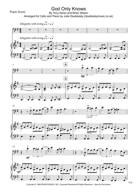 God Only Knows For Cello And Piano Sheet Music