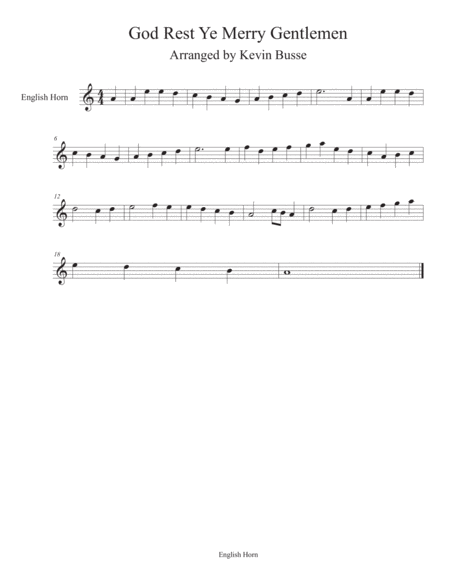 God Rest Ye Merry Gentlemen English Horn Sheet Music