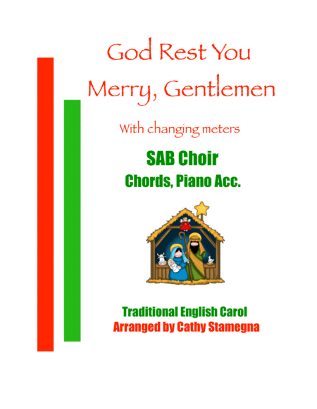 God Rest You Merry Gentlemen Sab Choir Chords Piano Acc Sheet Music