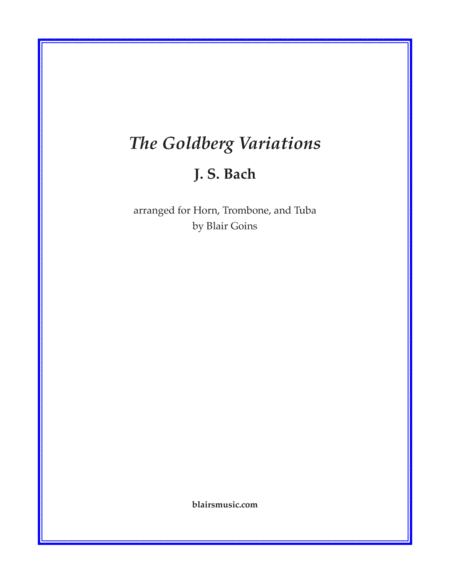 Goldberg Variations Aria 6 Variations Sheet Music