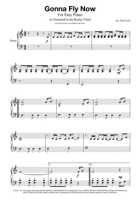 Gonna Fly Now For Easy Piano Sheet Music