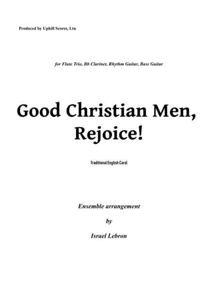 Good Christian Men Rejoice Flute Ensemble Sheet Music