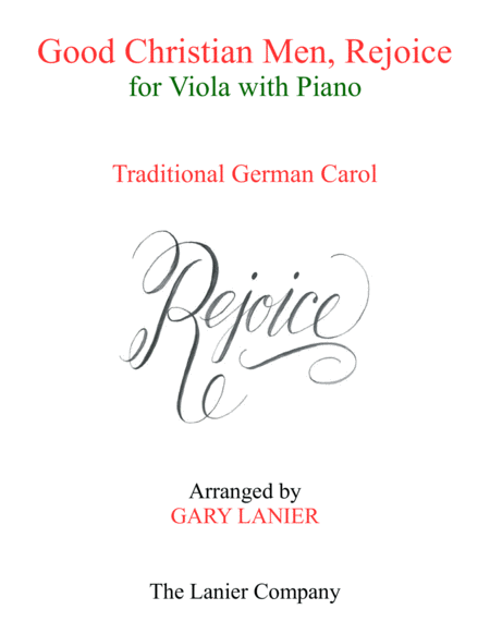 Good Christian Men Rejoice Viola With Piano Score Part Sheet Music