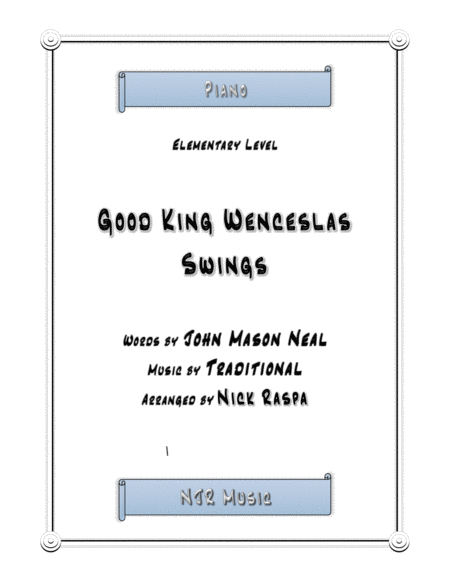 Free Sheet Music Good King Wenceslas Swings Elementary Piano