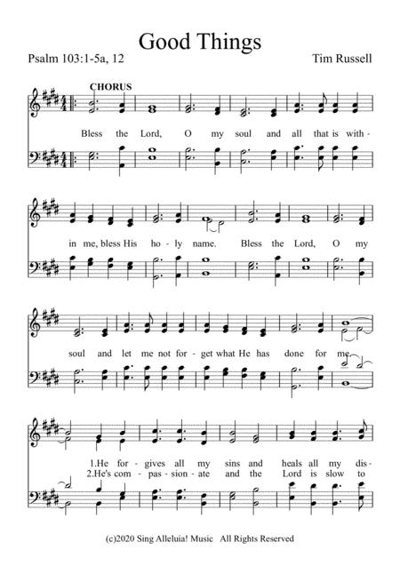 Free Sheet Music Good Things