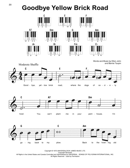 Goodbye Yellow Brick Road Sheet Music