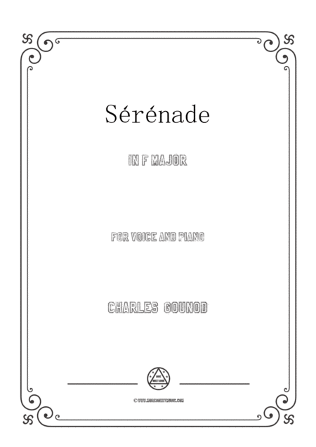 Gounod Srnade In F Major For Voice And Piano Sheet Music