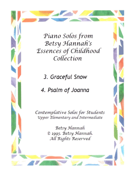 Graceful Snow And Psalm Of Joanna 2 Solos Sheet Music