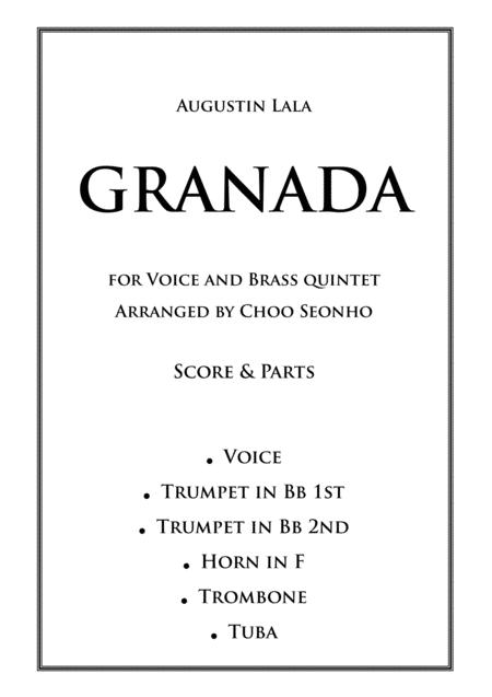 Granada For Voice Brass Quintet Sheet Music