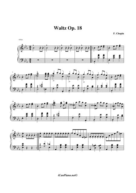 Grande Waltz In Eb Op 18 No 1 F Chopin Sheet Music