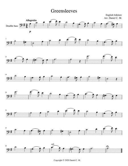 Greensleeves Double Bass And Piano Sheet Music