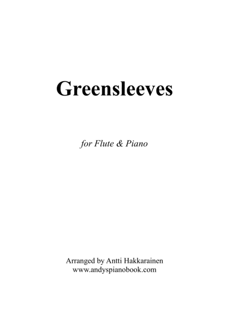 Greensleeves Flute Piano Sheet Music