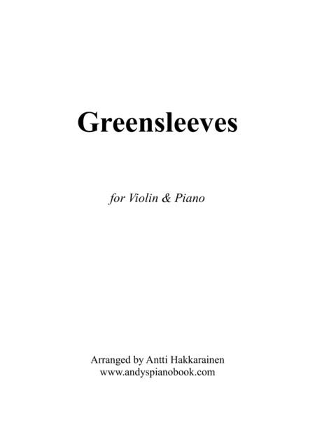 Free Sheet Music Greensleeves Violin Piano