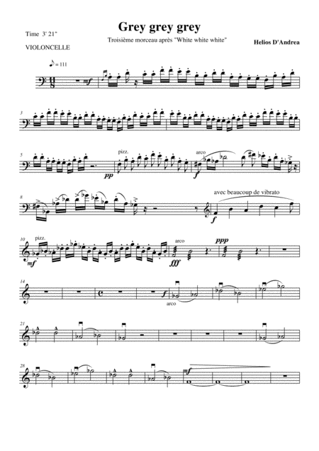 Grey Grey Grey Cello Part Sheet Music