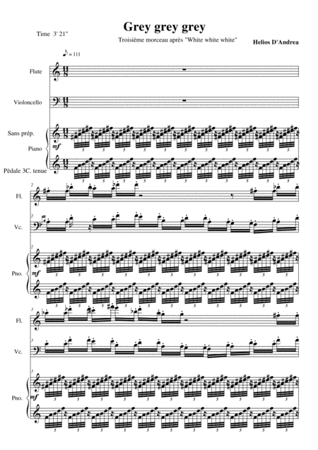 Free Sheet Music Grey Grey Grey For Flute Cello And Piano From Suite Black White And Grey