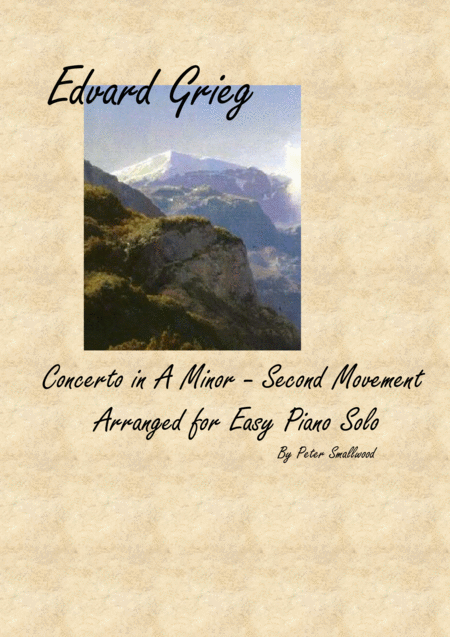 Free Sheet Music Grieg Piano Concerto Second Movement Piano Solo