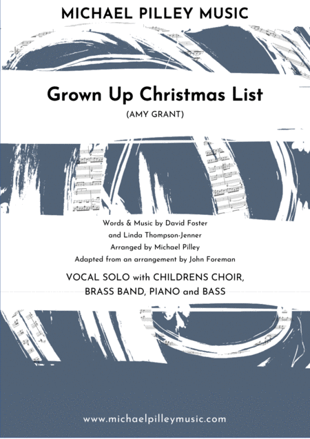 Free Sheet Music Grown Up Christmas List Amy Grant Vocal Solo Childrens Choir Brass Band Piano And Bass