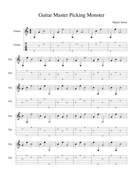 Free Sheet Music Guitar Finger Picking Monster Etudes And Exercises 01