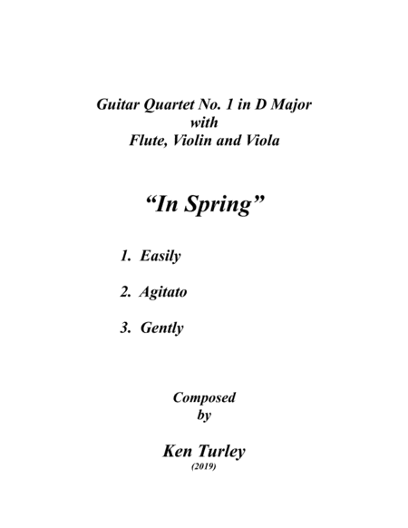 Guitar Quartet No 1 With Flute Violin And Viola In Spring Sheet Music