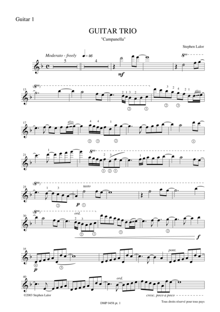 Guitar Trio Campanella Parts Sheet Music