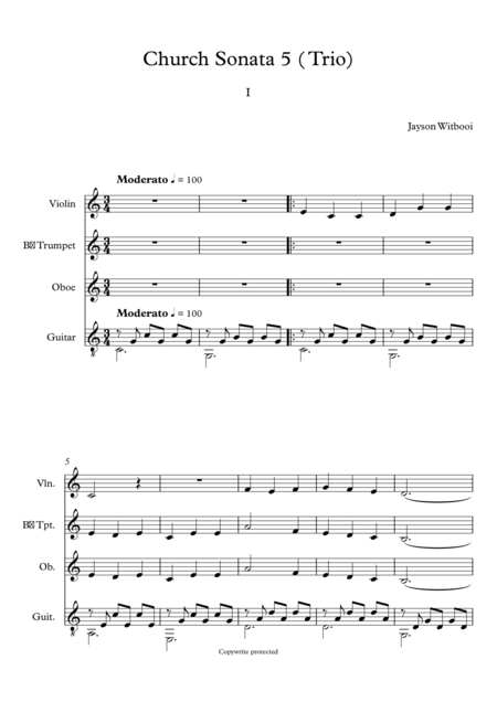 Guitar Trio I Mov Moderato Sheet Music