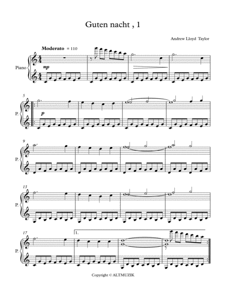 Guten Nacht Sheet Music