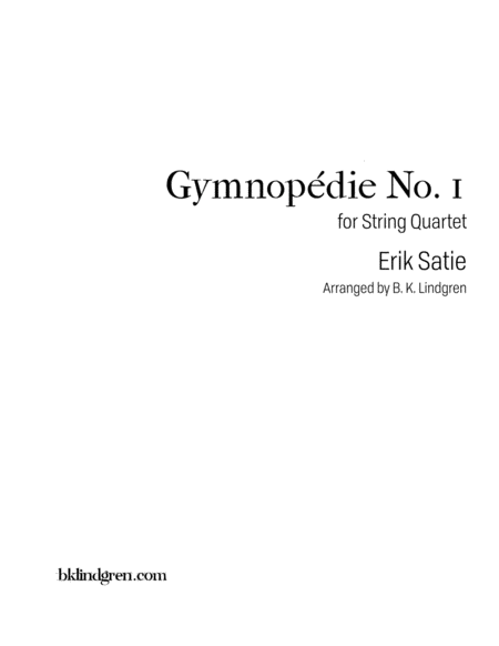 Free Sheet Music Gymnopdie No 1
