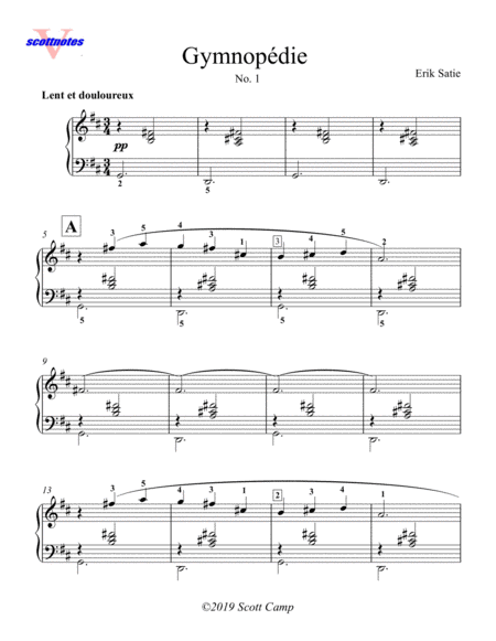 Gymnopedie No 1 Satie Sheet Music