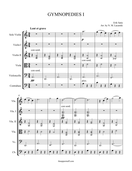 Free Sheet Music Gymnopedies I